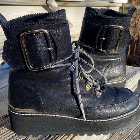 Stuart Weitzman Attackit Bootie Black Leather Hiker Boot Women's Size 6 - Picture 14 of 16